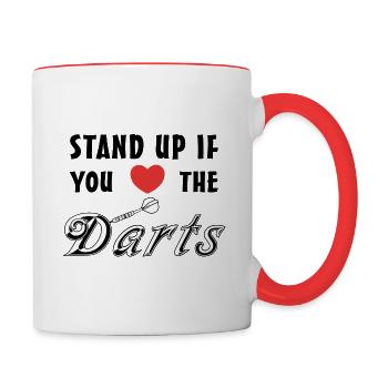 Stand up if you Love the Darts 3 - Contrasting Mug - white/red - Right