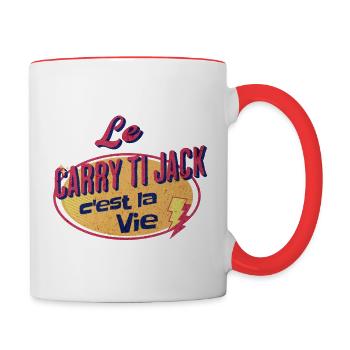 Le Carry Ti Jack C'est la Vie !!!! - Mug contrasté - blanc/rouge - Droite