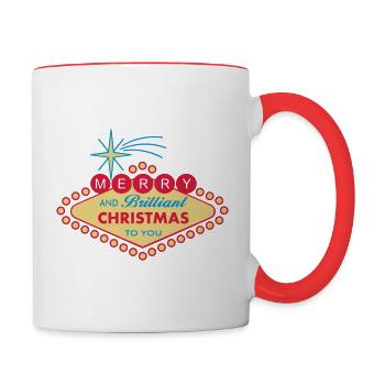 Merry Christmas Vegas Style - filled - Tasse zweifarbig - Weiß/Rot - Rechts