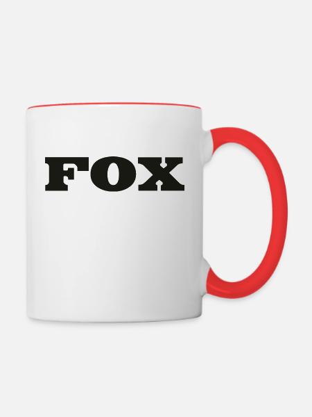 Fuchs Logos - Tasse zweifarbig - Weiß/Rot