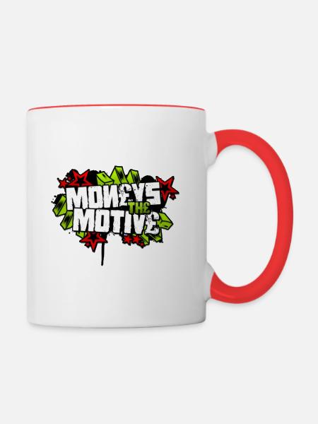 Geld Das Motiv - Tasse zweifarbig - Weiß/Rot