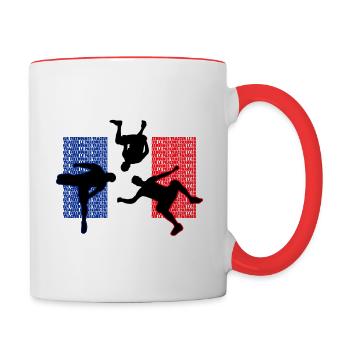 Parkour France | Parkour Frankreich - Tasse zweifarbig - Weiß/Rot - Rechts
