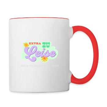 Extra Quiet - Silence is the new screaming - Contrasting Mug - white/red - Right