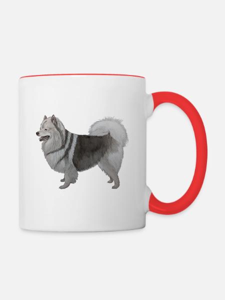 Mittelspitz - Tasse zweifarbig - Weiß/Rot