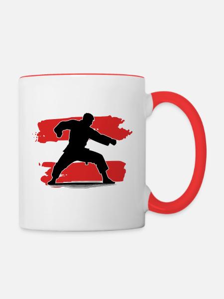 Österreich Flagge Judo - Tasse zweifarbig - Weiß/Rot