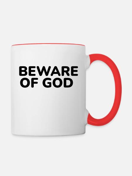 Warnung - Tasse zweifarbig - Weiß/Rot