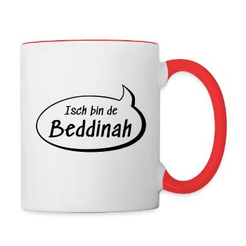 Isch bin de Beddinah Bettina auf sächsisch lustig - Tasse zweifarbig - Weiß/Rot - Rechts