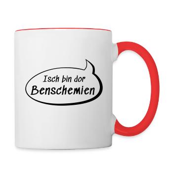 Isch bin dor Benschemien Benjamin sächsisch lustig - Tasse zweifarbig - Weiß/Rot - Rechts