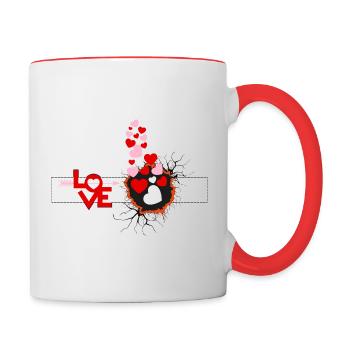 L’amour est l’amour - Mug contrasté - blanc/rouge - Droite
