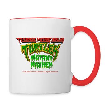 TMNT Mutant Mayhem Logo Tasse - Tasse zweifarbig - Weiß/Rot - Rechts