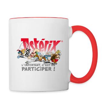 Asterix - Wichtig ist, dass Sie mitmachen! - Tasse zweifarbig - Weiß/Rot - Rechts