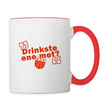 Drinkste ene met - Tasse zweifarbig - Weiß/Rot - Rechts