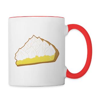 Cute portion of lemon meringue pie - Contrasting Mug - white/red - Right