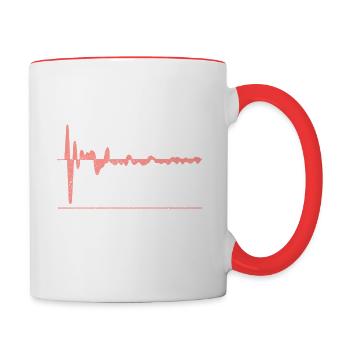 Kick Drum Synthesizer - Contrasting Mug - white/red - Right