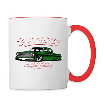 Pickup Musclecar USA - Tasse zweifarbig - Weiß/Rot - Rechts