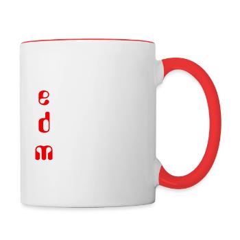 EDM Electronic Dance Music - Contrasting Mug - white/red - Right