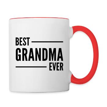 BESTE OMA ALLER ZEITEN. OMA GESCHENK. - Tasse zweifarbig - Weiß/Rot - Rechts