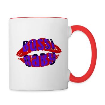 Bussi Baby Kuss kiss Austro Pop Rock Amore love - Tasse zweifarbig - Weiß/Rot - Rechts
