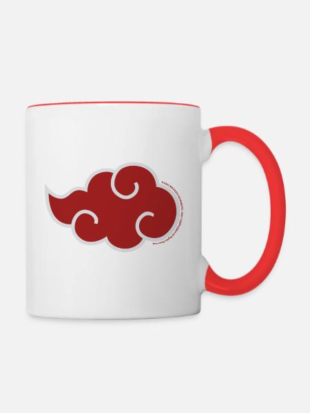 Naruto Shippuden Akatsuki-Symbol - Tasse zweifarbig - Weiß/Rot