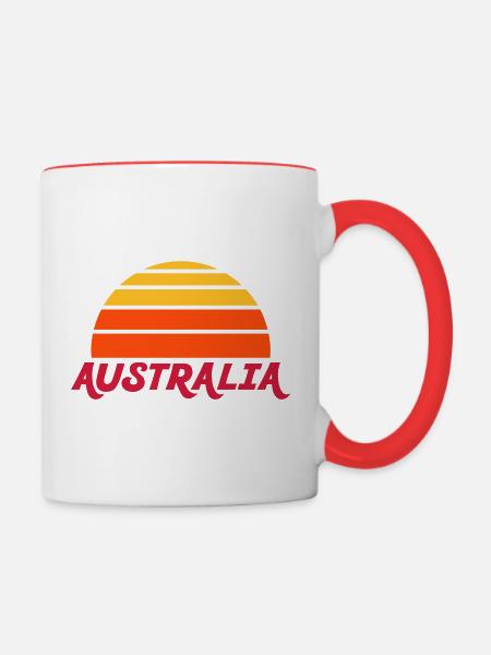 Australia (geteilte Halbsonne) - Tasse zweifarbig - Weiß/Rot