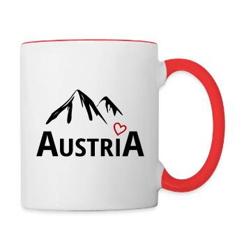 I love Austria - Tasse zweifarbig - Weiß/Rot - Rechts