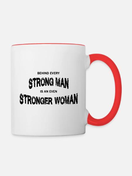 Starke Frau - Tasse zweifarbig - Weiß/Rot