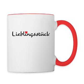 Liebling Lieblingsstück - Tasse zweifarbig - Weiß/Rot - Rechts
