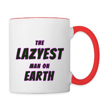 lazyest man _ Steh zu deiner Faulheit - Tasse zweifarbig - Weiß/Rot - Rechts