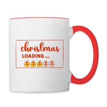 christmas loading - Weihnachtspulli 2.0 - Tasse zweifarbig - Weiß/Rot - Rechts