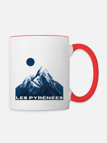 Die Pyrenäen - Geschenkidee - Tasse zweifarbig - Weiß/Rot
