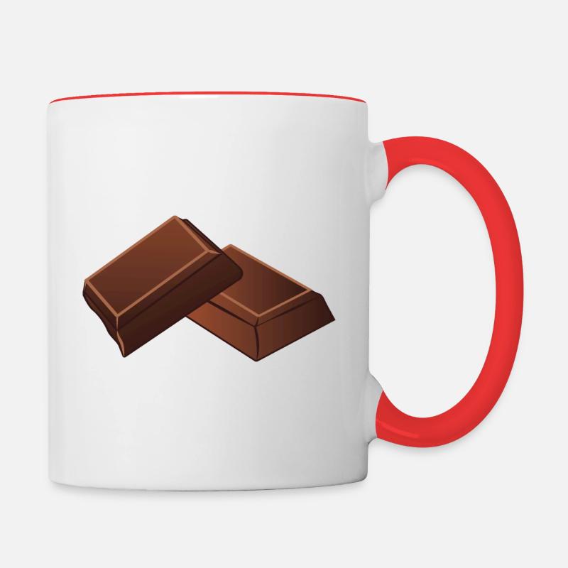 Dessin vectoriel morceaux de chocolat noir - Tofarvet krus - hvid/rød