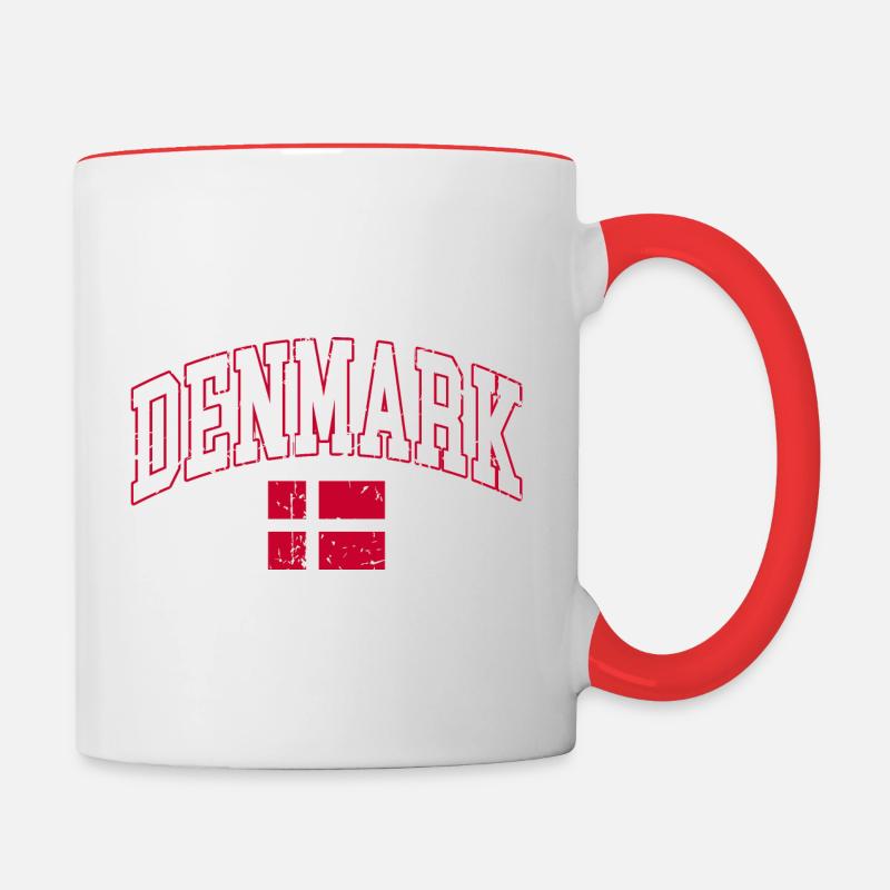 Dänemark flagge Denmark - Tasse zweifarbig - Weiß/Rot