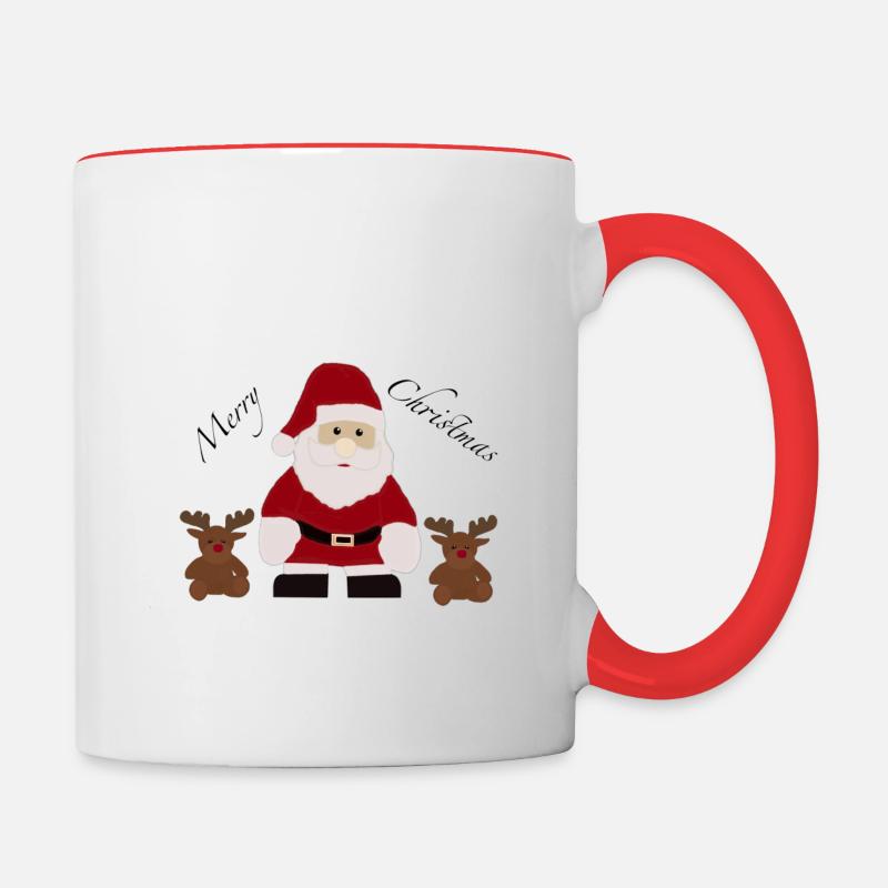 Merry Christmas - Tasse zweifarbig - Weiß/Rot