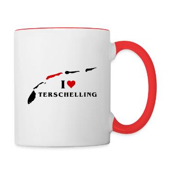 I Love Terschelling - Contrasting Mug - white/red - Right