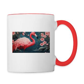 Flamingo (no2) - Japanese - Tasse zweifarbig - Weiß/Rot - Rechts