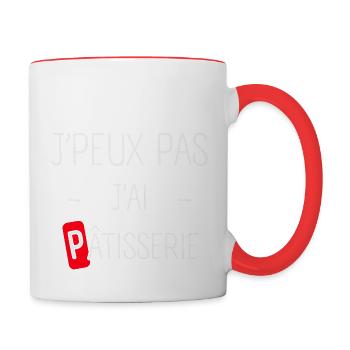 J'peux pas j'ai Pâtisserie - Mug contrasté - blanc/rouge - Droite