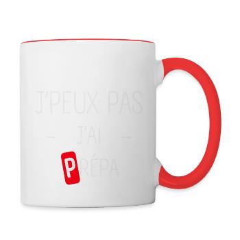 J'peux pas j'ai Prépa - Mug contrasté - blanc/rouge - Droite