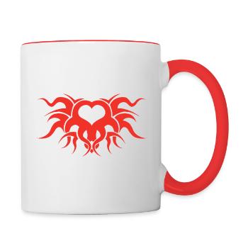 1 Tribal Heart Red - Contrasting Mug - white/red - Right