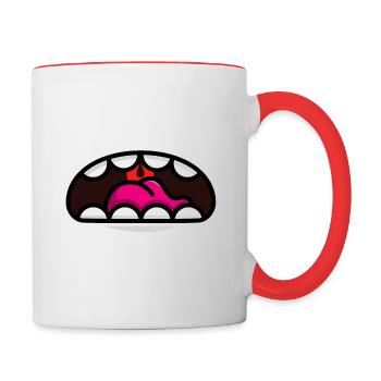 Mouth mask - Contrasting Mug - white/red - Right