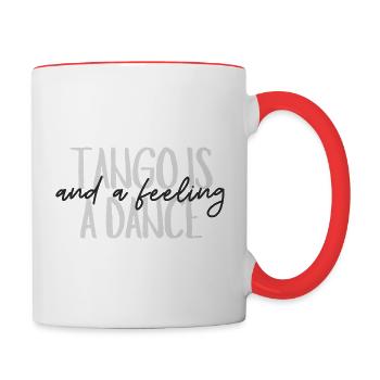 Le tango est une danse et un sentiment - Mug contrasté - blanc/rouge - Droite