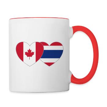 Kanada Thailand Flagge Herz - Tasse zweifarbig - Weiß/Rot - Rechts