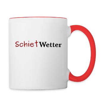 SchietWetter - Tasse zweifarbig - Weiß/Rot - Rechts