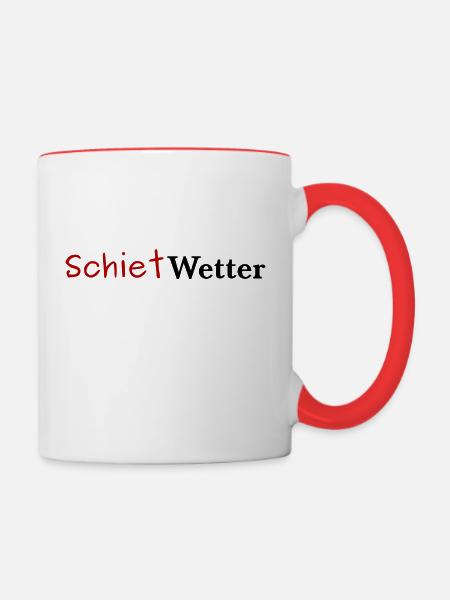 SchietWetter - Tasse zweifarbig - Weiß/Rot