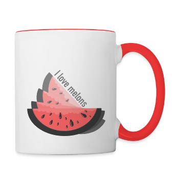 I love melons - Contrasting Mug - white/red - Right