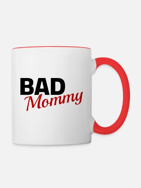 bad mommy - Tasse zweifarbig - Weiß/Rot