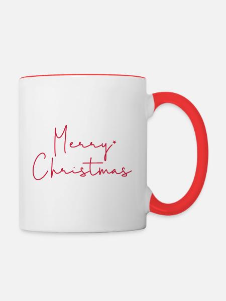 Merry Christmas - Tasse zweifarbig - Weiß/Rot