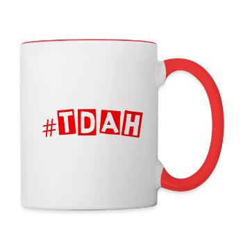 ADHS rot - Tasse zweifarbig - Weiß/Rot - Rechts