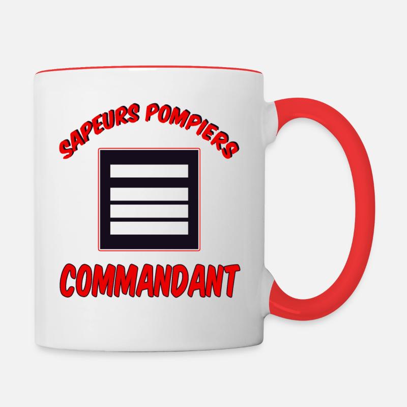 Pompier commandant - Mug contrasté - blanc/rouge