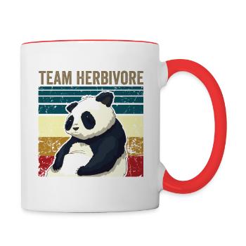 ÉQUIPE VINTAGE HERBIVORE - Mug contrasté - blanc/rouge - Droite