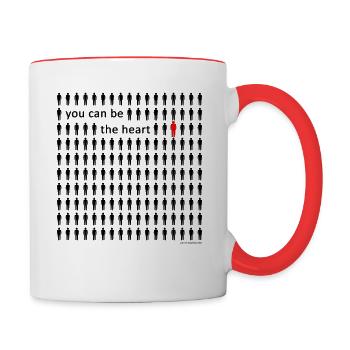 Vous pouvez être le cœur ! - Mug contrasté - blanc/rouge - Droite